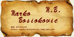 Marko Bosioković vizit kartica